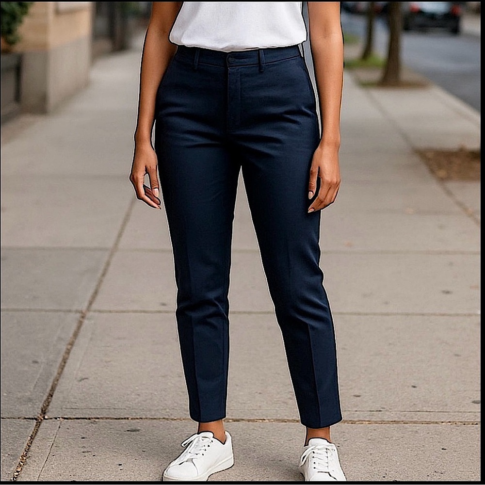 COS Womens‎ Slim Fit Straight Leg Trouser Pants, Dark Navy Blue, EU 50/US 14